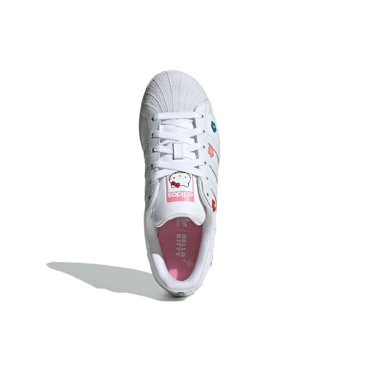 Hello Kitty x adidas Superstar J Разноцветные Цветочные Детские Кроссовки Белый Облачно-Белый Основной Черный ID7279