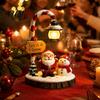 Bedside Lighting for Kids Room Christmas Santa Claus Reading Lantern, Snowman Elk LED Night Light with Warm Resin Desk Lamp Dormitory Glow,