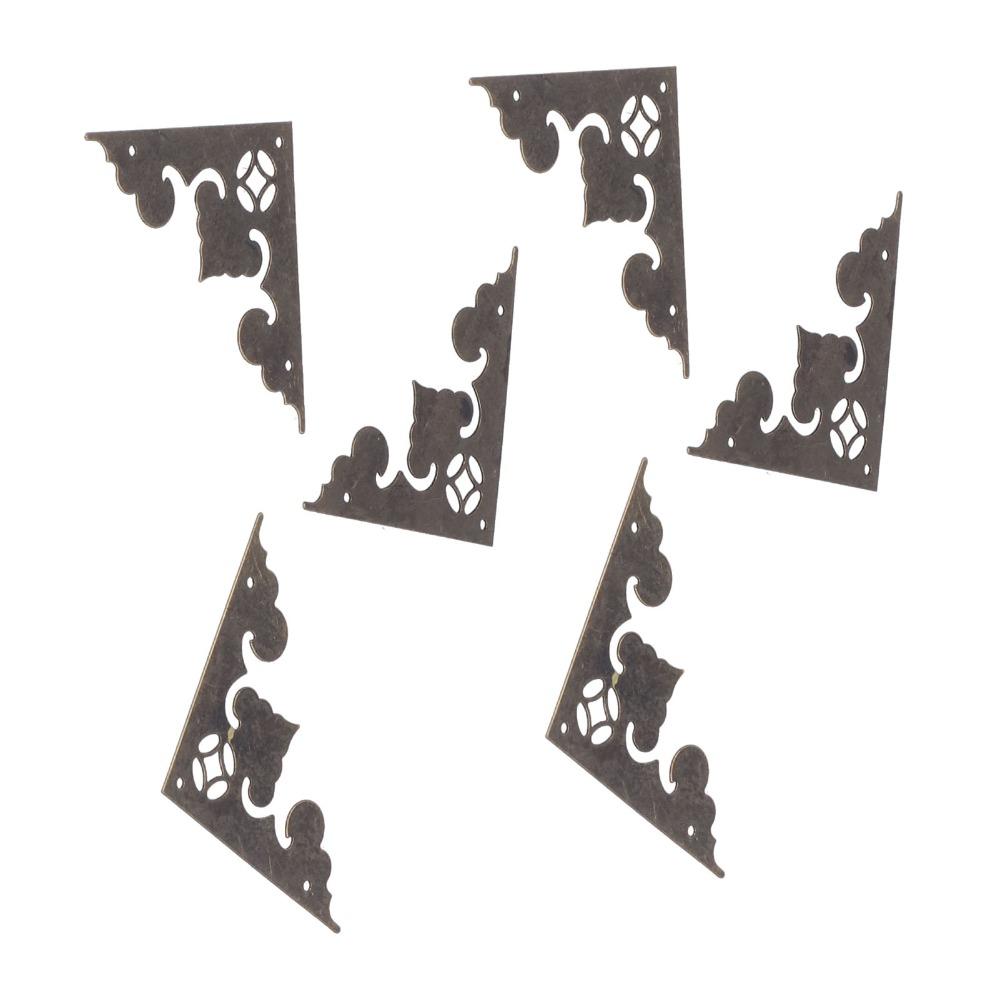10pcs Antique Bronze Flat Angle Edge Guard Metal Wood Box Corner Furniture Hardware