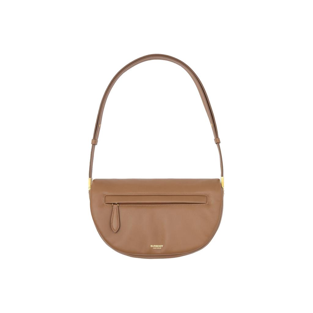 Burberry Olympia Adjustable Shoulder Strap Dyed Lambskin Ellen Olympia Half-Moon Handbag Women handbag Brown 8050598