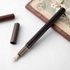 1pc Personalized Retro Wood Bronze Fountain Pen - 0.5mm Text Luxury for Office Business Art Calligraphy School Student Gift