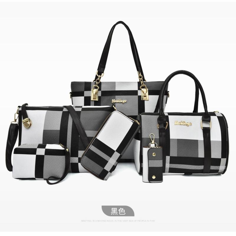 Сумка для мамы и ребенка, женская сумка из шести частей, новая клетчатая сумка большой вместимости, через плечо, кроссбоди, простая сумочка