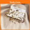 Retro Gold French Ear Ring Set With Artificial Pearl Decoration Women For