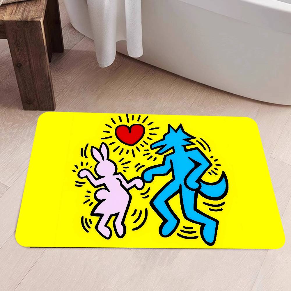 K-KeithsS H-Haring Коврики для комнаты Противоскользящие Впитывающие воду Длинная полоса Подушка Коврик для спальни Бытовые ковры