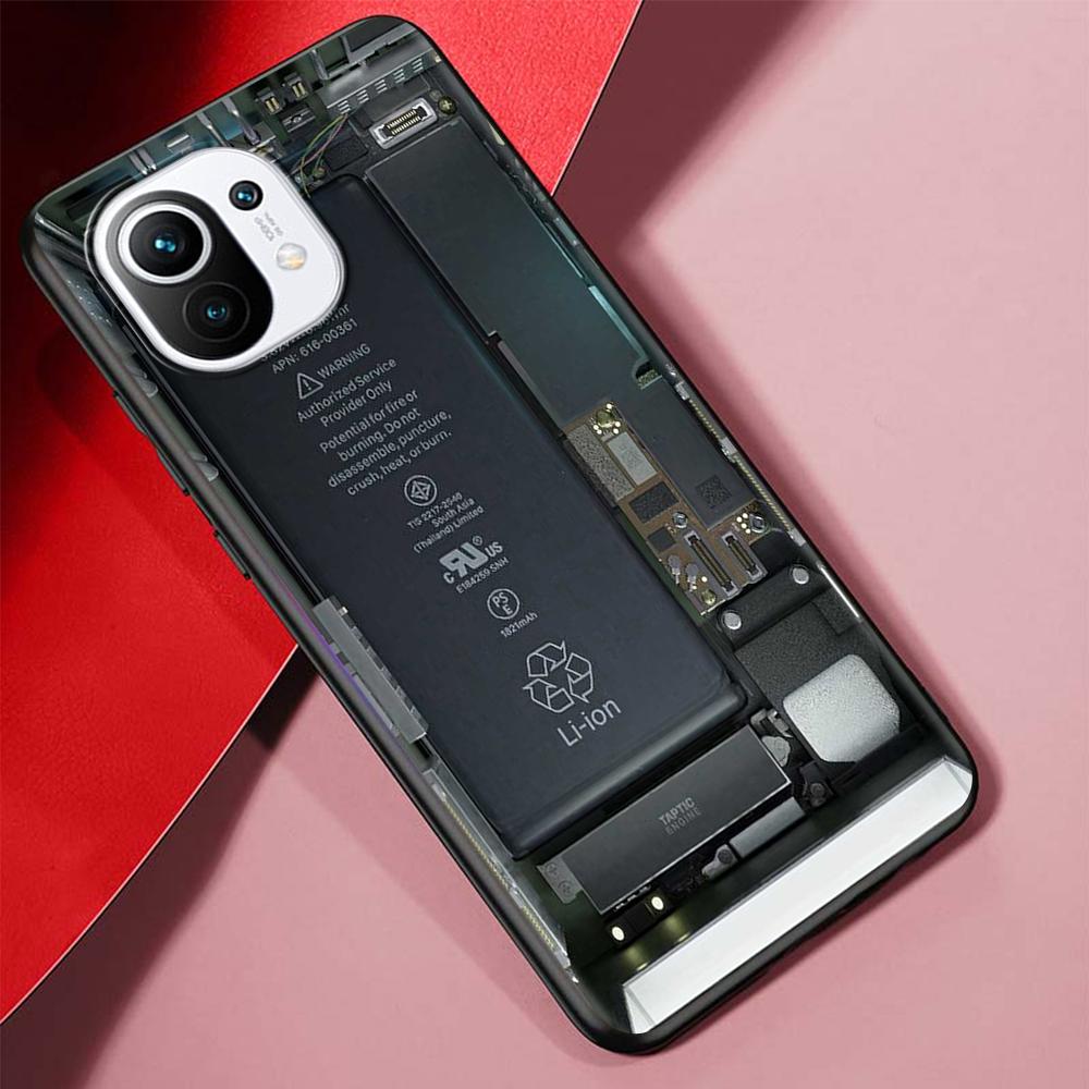 Чехол для материнской платы для Xiaomi Mi 11 Ultra 11T 12 10T 9T Pro 12X Note 10 9 8 Lite A3 CC9E 10S, черный мягкий чехол для телефона