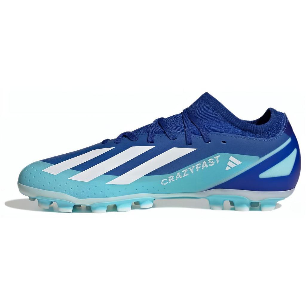 adidas X Crazyfast.3 Круглый носок Шнуровка AG (Резиновый короткий стержень) Легкие футбольные бутсы Унисекс Футбольные бутсы Синие Белые IG7652