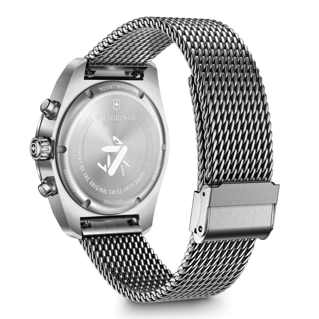 Victorinox Мужские часы Swiss Army Journey 1884 Хронограф 242048, Черная сетка из нержавеющей стали, Водонепроницаемость 200 м, Сапфировое стекло, Оригинал JDM