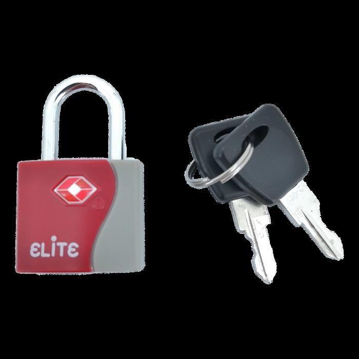 Cadenas à clé TSA Elite - Rouge - Noir -