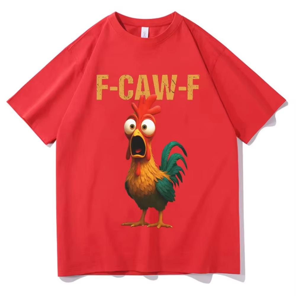 Summer Funny F Caw F Chicken Harajuku New Short Sleeves Top Mens Humor Unisex T Shirt Chicken Aesthetic Casual summer Tshirt