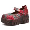 Fashion High Quality 7CM Genuine Leather Pigskin Moccasins Ladies Summer Women Thick Soled Flats Platform Wedge Sandals Round Toe Shoes