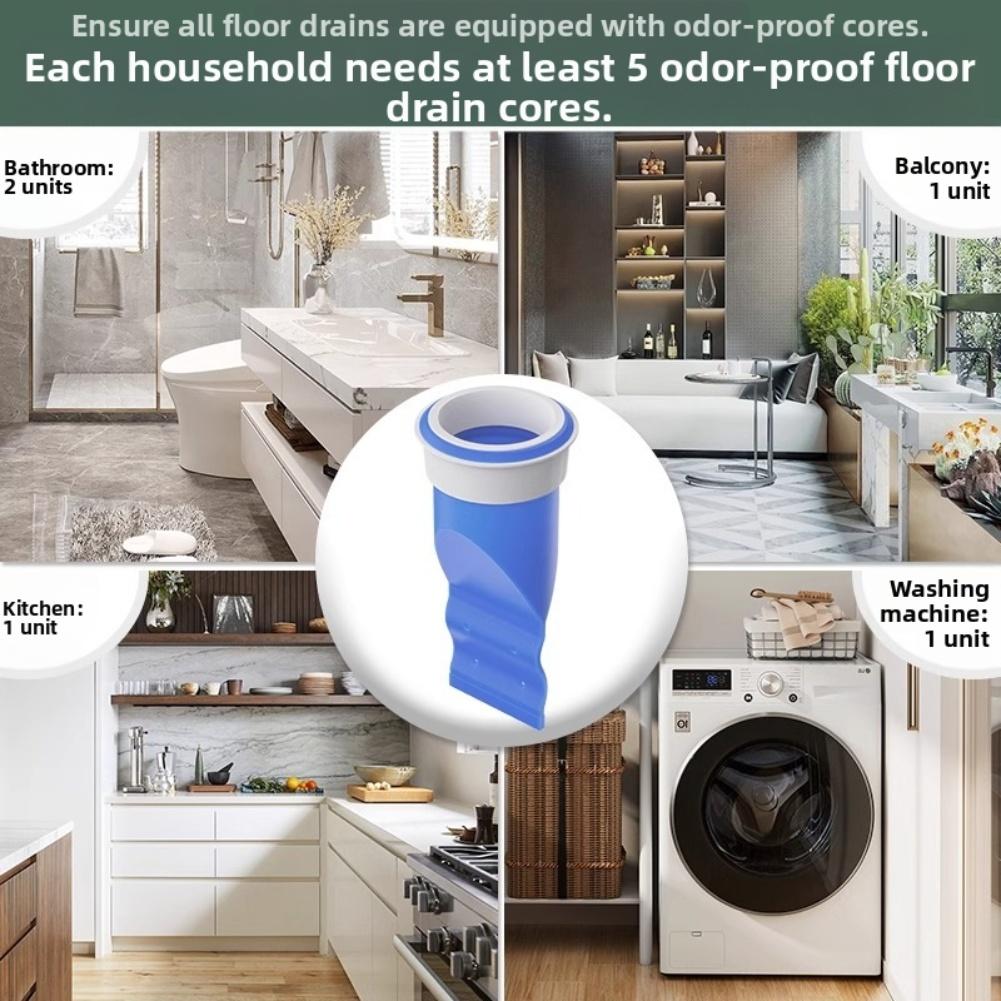 5 шт. Сердцевина слива для пола 11,5x5,2 см Регулируемый силиконовый слив Блокатор запаха - Подходит и легко устанавливается Аксессуары для ванной комнаты и кухни