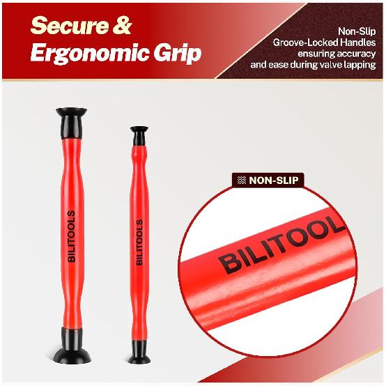 BILITOOLS 2PCS Valve Lapping Tool Kit, Valve Grinding Tool, 8 Spare Cups