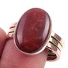 Natural Red Jasper Gemstone Handmade 925 Sterling Silver Two Tone Ring S.10 k7N65