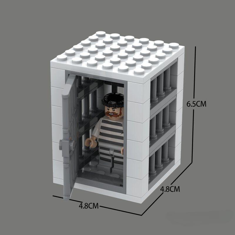 Тюремная камера Маленький черный дом Полицейский участок Заключенный Плохой парень Военная сторожевая вышка Пазл Сборка Строительные блоки