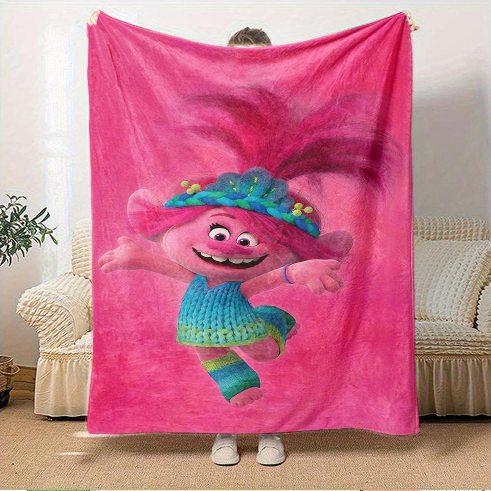 1pc Trolls,Poppy,AnimationDigital Print Fleece Blanket - Contemporary Style, Suitable for All Seasons, Perfect for Home, Travel, or Camping