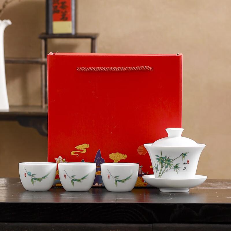 Chinese Ink Wash Ceramic Kung Fu Tea Set