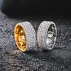 Кольца Hip Hop Iced Out Full Cz, золотые, серебряные, обручальные кольца из нержавеющей стали для женщин и мужчин, ювелирные изделия, дропшиппинг