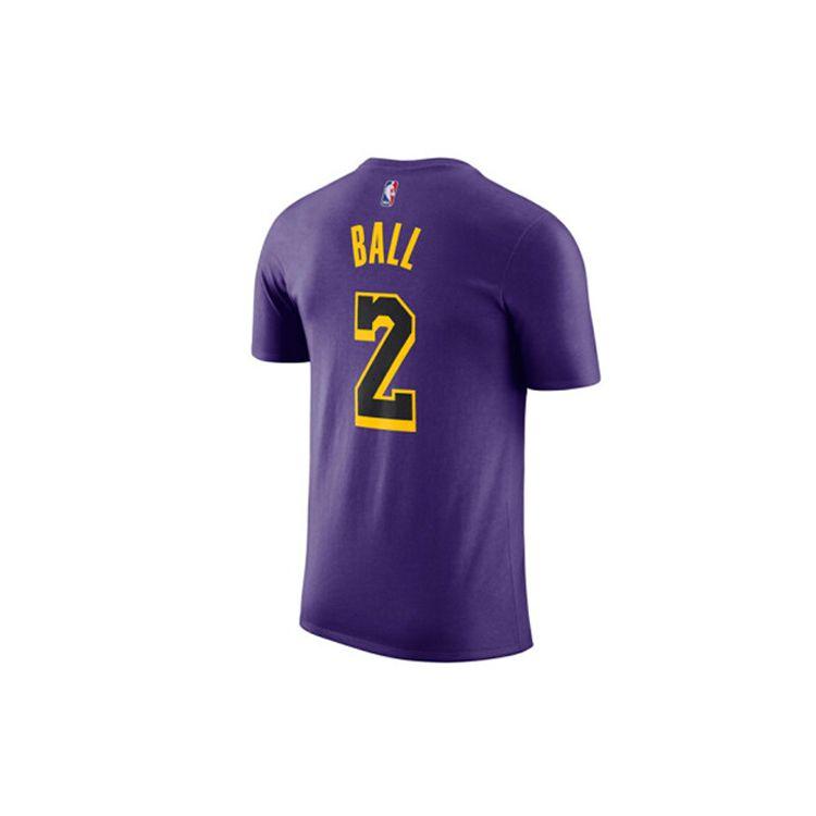 Nike NBA Lakers City Edition Лонзо Болл №. 2 мужские футболки с короткими рукавами, фиолетовые AO0897-547
