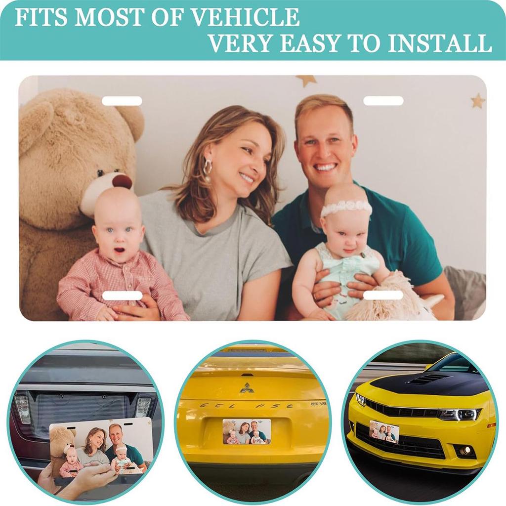 Sublimation Printed US Standard License Plate Metal Sign, 12x6 Inches, Hot-Selling Design