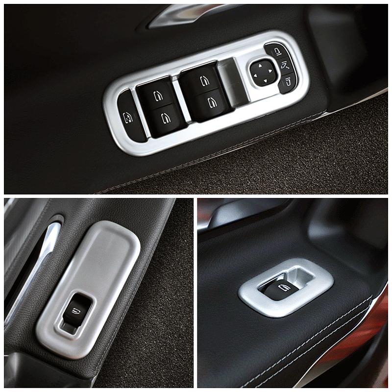 Тюнинг из углеродного волокна для Mercedes Benz A CLA Class W177 V177 C118 W118 Панель рамы кнопки стеклоподъемника окон автомобиля Накладка