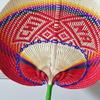 Bamboo Palm Leaf Fan Handmade Colorful Bamboo Fan Photography Props Hand-woven Fan  Summer