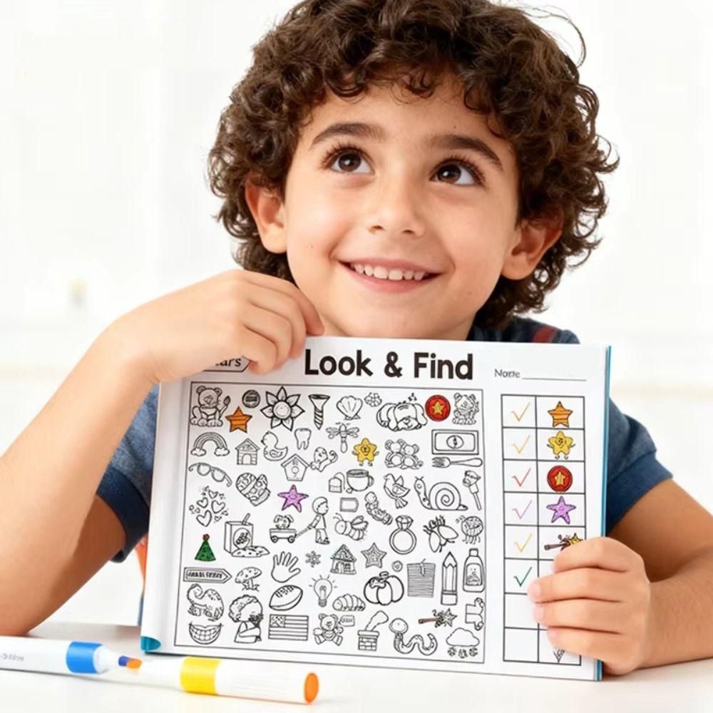 Focus and Attention Fun Coloring Book Handwriting Exercise Look & Find Game Book Kids Toy