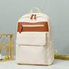 Women Color Block Backpack Commuter Oxford Travel Bag Student Schoolbag