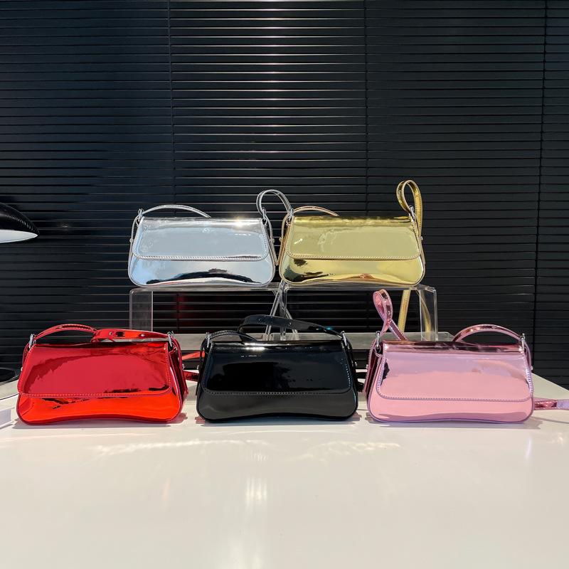 Сумки сумки женские сумки 2025 новая корейская версия однотонная сумка через плечо модный нишевый дизайн плечевая зеркальная сумка-подмышка