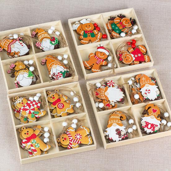12 шт. рождественский пряничный знак из дерева рождественский имбирный человечек подвесное украшение рождественская елка подвеска для праздничного домашнего декора