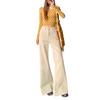 Khaki old money wind slightly pull jeans women's spring new milk tea high waist non-stick leg flared pants