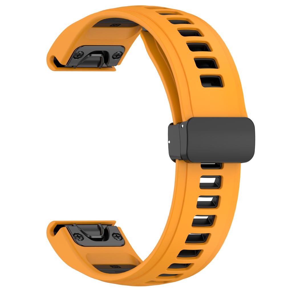 Ремешок для часов 20 мм для Garmin Fenix 8 43 мм/Descent MK3i/Fenix 7S Дышащий силиконовый ремешок с магнитной складной застежкой