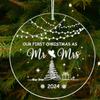 1PC Exquisite Fashion Christmas Ornament Transparent Acrylic Round Pendan Xmas Tree Hanging