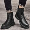 Повседневные ботинки из натуральной кожи для мужчин, зимние ботинки класса люкс, высококачественные нескользящие ботинки по щиколотку для мотоциклов и лодок