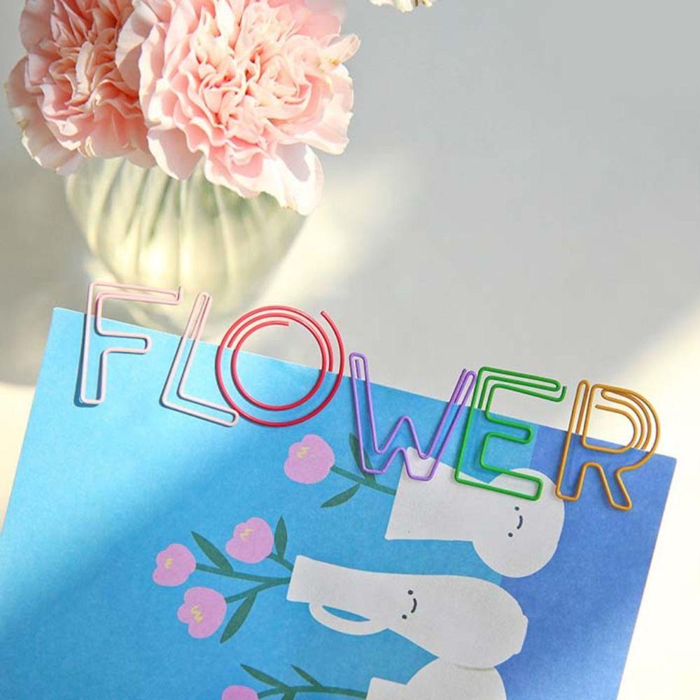 26pcs Bookmark Letter Paper Clips Hollow Paper Clamps Kawaii Alphabet Paper Clips Office Supply