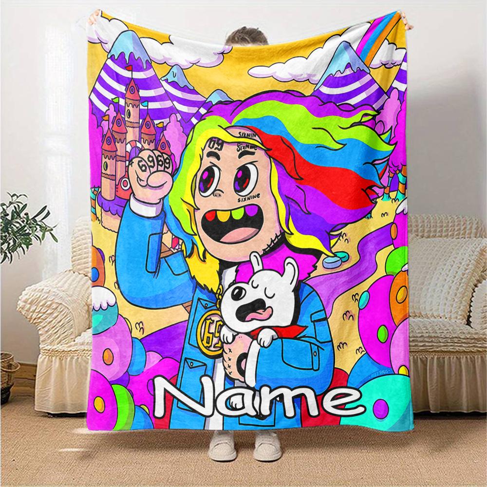 Customiz Name Personality 6ix9ine TattleTales Blanket Soft &Warm Sofa Office Bed Travel Lunch Break Blanket, Gift Suitable for All Seasons