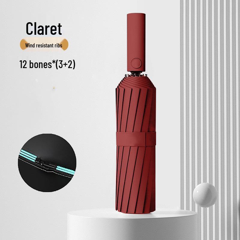 Пользовательский УФ Черный Клей Зонт от Солнца и Дождя – Женский Трехсложный Дизайн с Нанесением Логотипа.