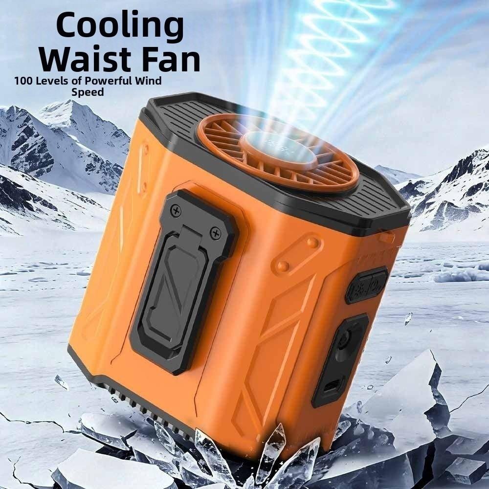 Rechargeable Wearable Belt Fan 100 Gears Hanging Neck Fan Portable Waist Clip Fan Indoor Home
