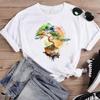 (Asian Size) Fashion Feather Trend 90s Print Female Casual T Clothing Casual Women's Top Graphic Tee Short Sleeve T-shirts