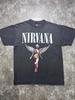 Футболка Nirvana In Utero с принтом Ангела | Стирка Черная Винтажная Рубашка в Стиле Гранж