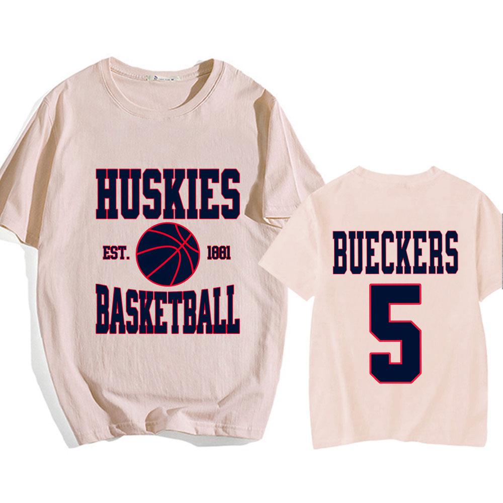 Футболки Paige Bueckers Number 5 Футболка с двухсторонним графическим принтом Футболка с коротким рукавом Удобные хлопковые футболки Мужские/женские футболки