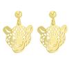 [Q9352] - Artisanal Silver Earrings 'Jungle' Gold - 18x17 Mm (panther)