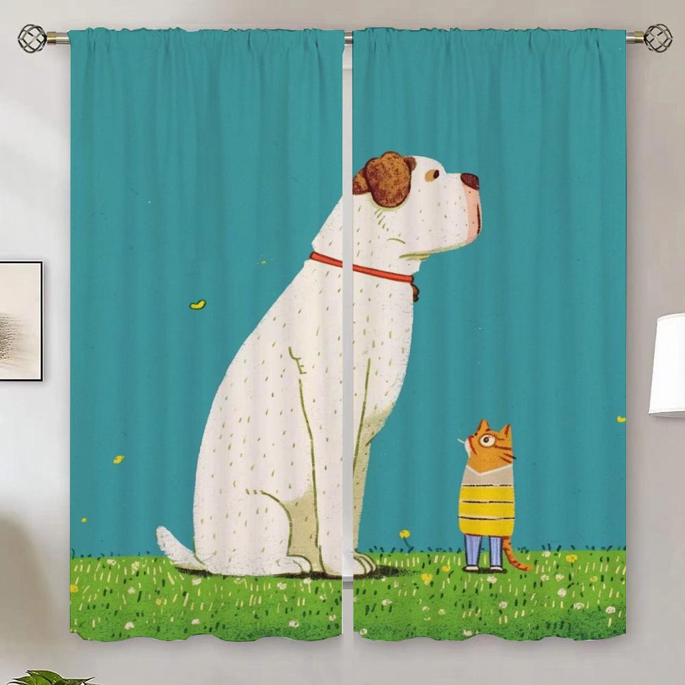 Pink Curtains for Living Room Kittens and Dogs Customs Free Shipping Products Modern Curtains Ready Window Curtain Tiebacks the