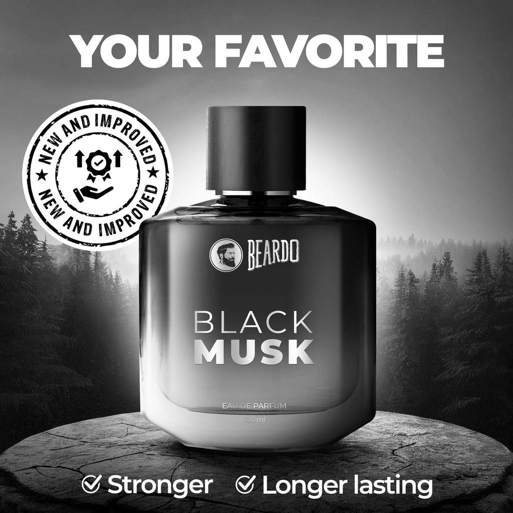 Beardo Black Musk Eau De Parfum For Men, Musky, Woody Perfume, Long Lasting, Date Night Fragrance, Body Spray, 100ml