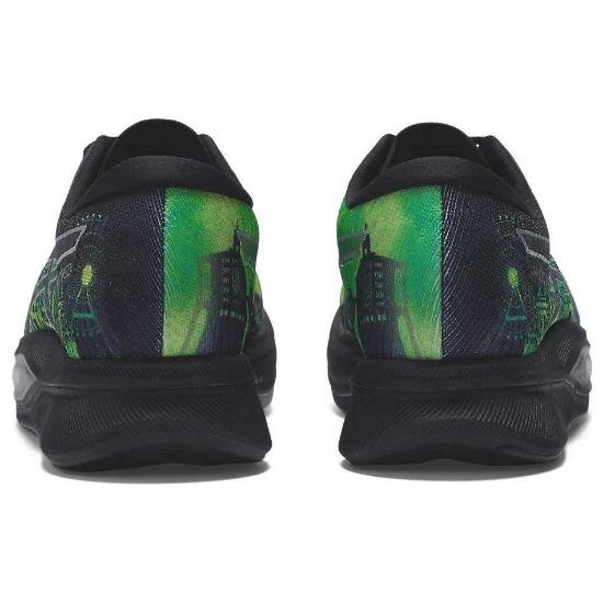 Asics Magic Speed 2.0 Удобная Дышащая Прочная Ткань Низкие Марафонские Беговые Кроссовки Мужские Кроссовки Черно-Зеленые 1011B744-001