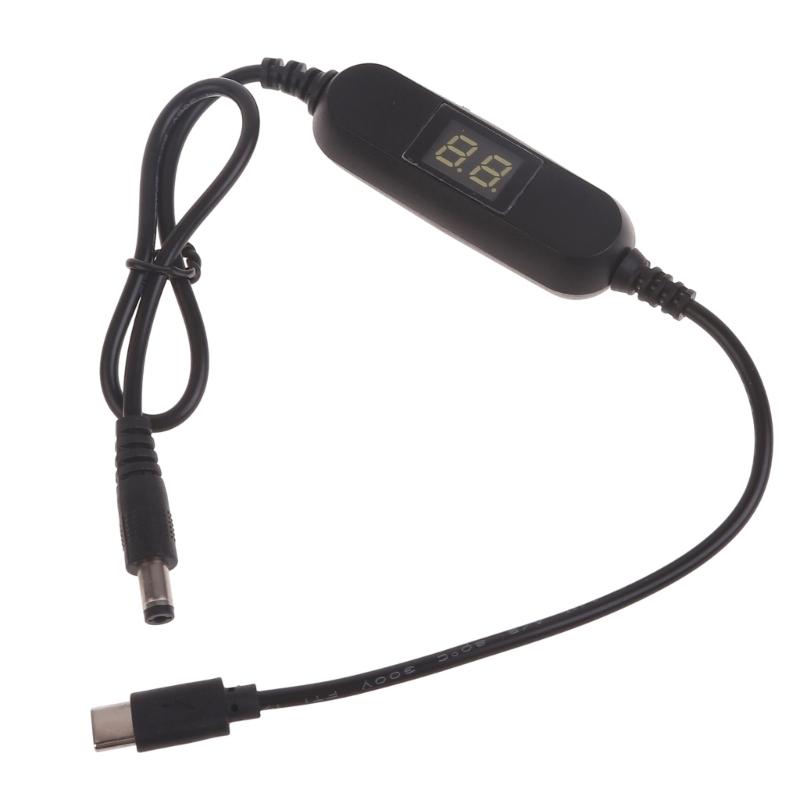 USB C Type C 5V to 1.2V 3V 4.5V 6V 7.5V 9V 12V 2.5mm/3.5mm/4.0mm/5.5mm Adjustable Voltage Cable Step Up Down Converter Cord