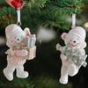 2 шт. Новые смоляные медведи Елочные украшения Пара медведей Милые Милые смоляные рождественские медведи Розовые декоративные подвески Новогодние принадлежности