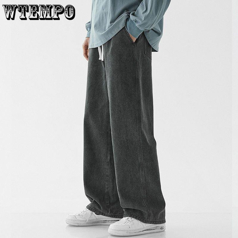Мужские джинсы, летние новые тонкие прямые брюки, свободные брюки с широкими штанинами, повседневные длинные брюки