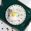 European Style Lemon Pattern Cups, Tea Cup Saucers Steak Plate Bowl Plate Dinnerware, Cute Coffee Mug Afternoon Tea Tableware