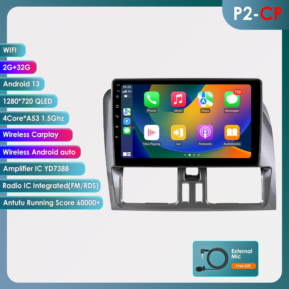 OSSURET 9" Carplay 4G BT 2din Android 13 автомобильный радиоприемник мультимедиа видеоплеер GPS навигация для Volvo XC60 2008-2017 головное устройство интеллектуальный экран SWC