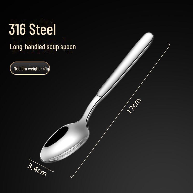 Ложка для мороженого с длинной ручкой из нержавеющей стали 316, толстая столовая ложка для отеля